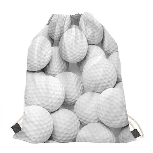 Golf Ball 3D Print Drawstring Bag