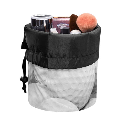 Golf Ball 3D Print Drawstring Makeup Bag