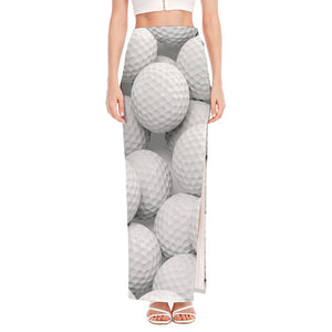 Golf Ball 3D Print High Slit Maxi Skirt