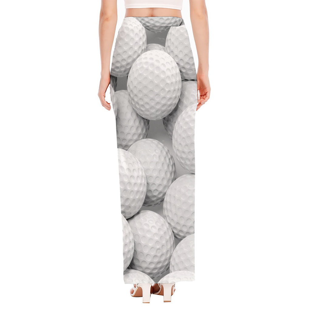 Golf Ball 3D Print High Slit Maxi Skirt