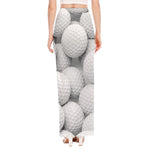 Golf Ball 3D Print High Slit Maxi Skirt