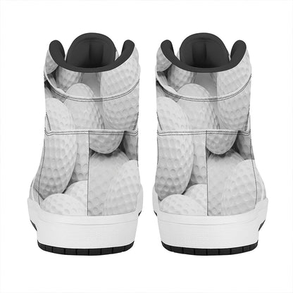 Golf Ball 3D Print High Top Leather Sneakers