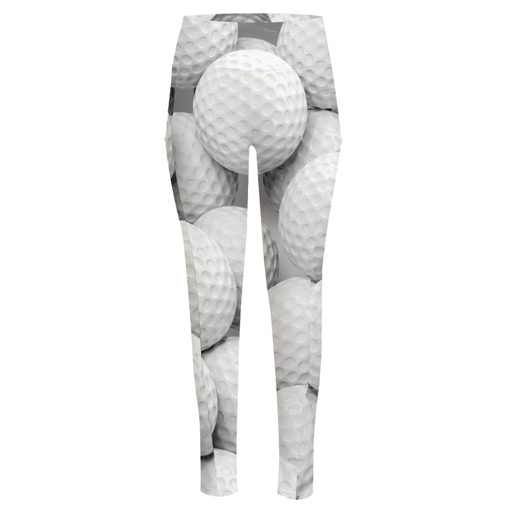 Golf Ball 3D Print High-Waisted Pocket Leggings