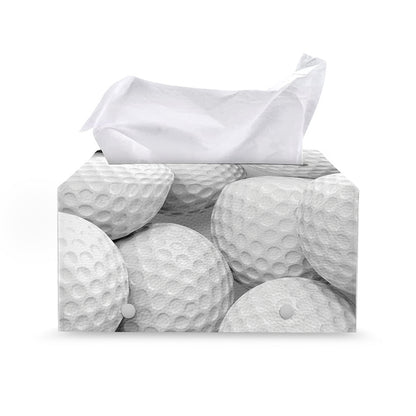Golf Ball 3D Print Leather Tissue Box Cover