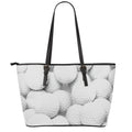 Golf Ball 3D Print Leather Tote Bag With Zipper