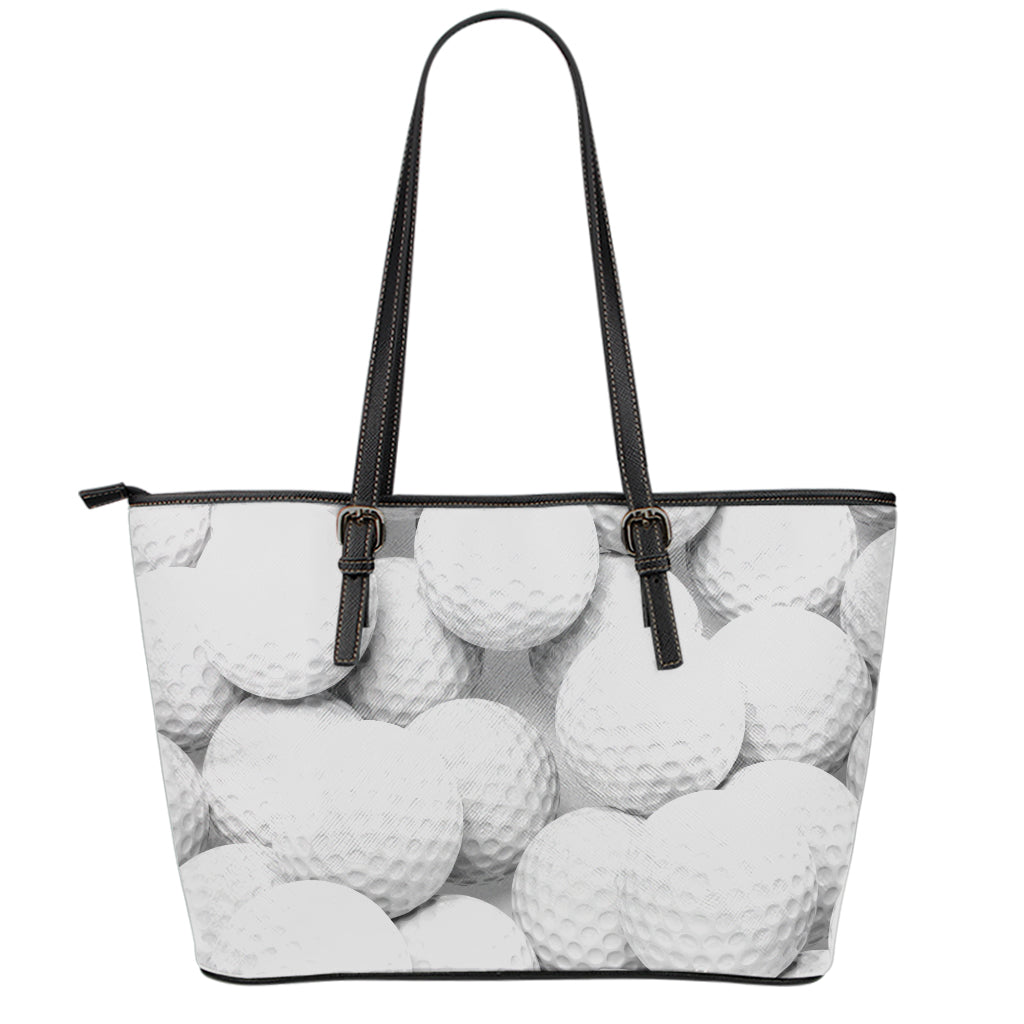 Golf Ball 3D Print Leather Tote Bag