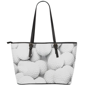 Golf Ball 3D Print Leather Tote Bag