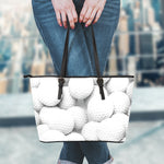 Golf Ball 3D Print Leather Tote Bag