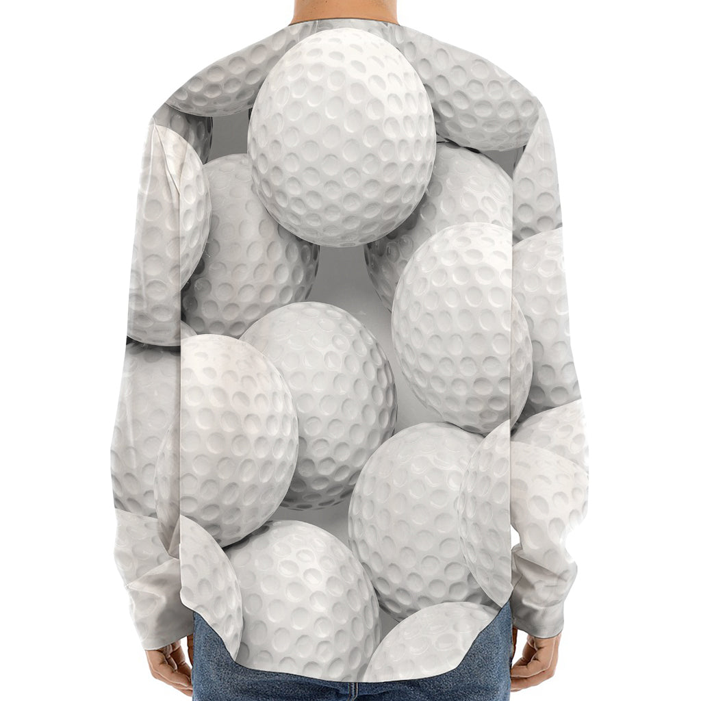 Golf Ball 3D Print Long Sleeve Baseball Jersey