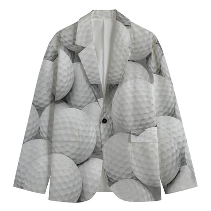 Golf Ball 3D Print Men's Cotton Blazer