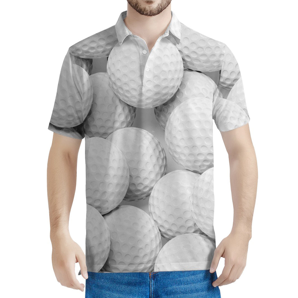 Golf Ball 3D Print Men's Polo Shirt