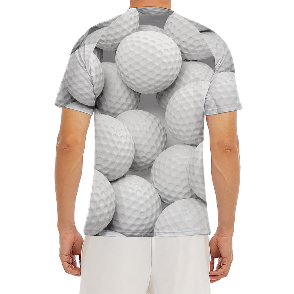 Golf Ball 3D Print Men's Short Sleeve Rash Guard