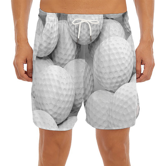 Golf Ball 3D Print Men's Split Running Shorts