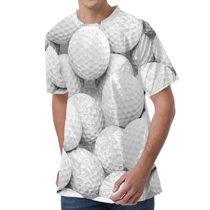 Golf Ball 3D Print Men's Velvet T-Shirt