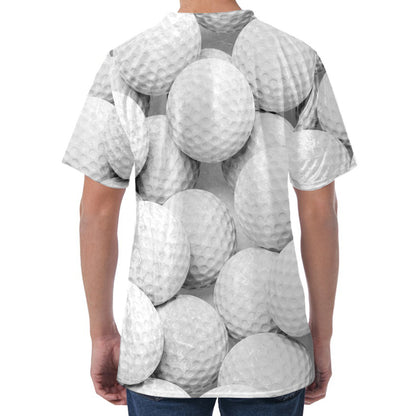 Golf Ball 3D Print Men's Velvet T-Shirt