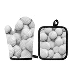 Golf Ball 3D Print Oven Mitt And Pot Holder Set