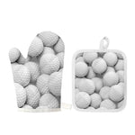 Golf Ball 3D Print Oven Mitt And Pot Holder Set