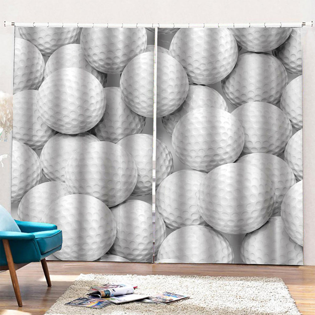 Golf Ball 3D Print Pencil Pleat Curtains