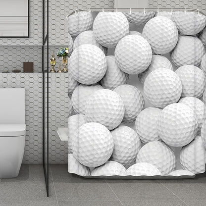 Golf Ball 3D Print Polyester Shower Curtain