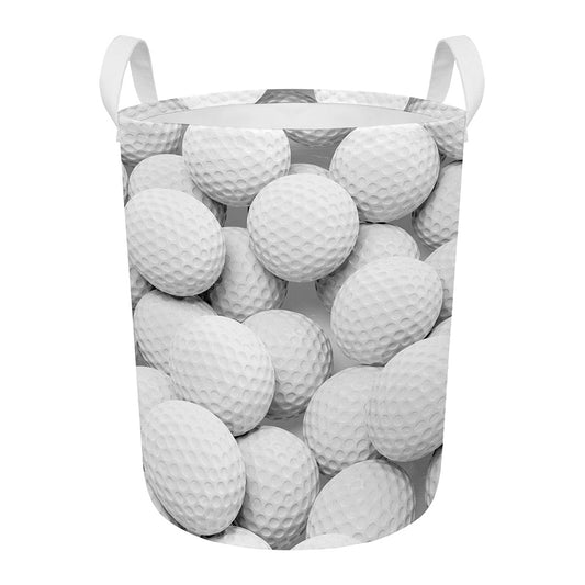 Golf Ball 3D Print Round Laundry Basket