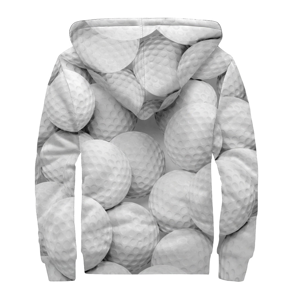 Golf Ball 3D Print Sherpa Lined Zip Up Hoodie