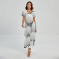 Golf Ball 3D Print Short Sleeve Maxi Dress