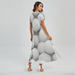 Golf Ball 3D Print Short Sleeve Maxi Dress