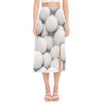 Golf Ball 3D Print Side Slit Midi Skirt