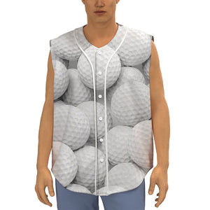 Golf Ball 3D Print Sleeveless Baseball Jersey