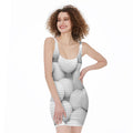 Golf Ball 3D Print Sleeveless Bodycon Dress