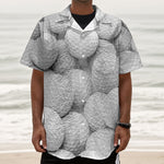 Golf Ball 3D Print Textured Short Sleeve Shirt