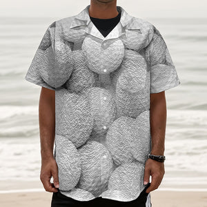 Golf Ball 3D Print Textured Short Sleeve Shirt