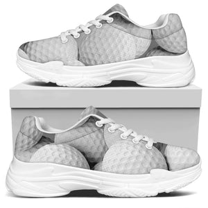 Golf Ball 3D Print White Chunky Shoes