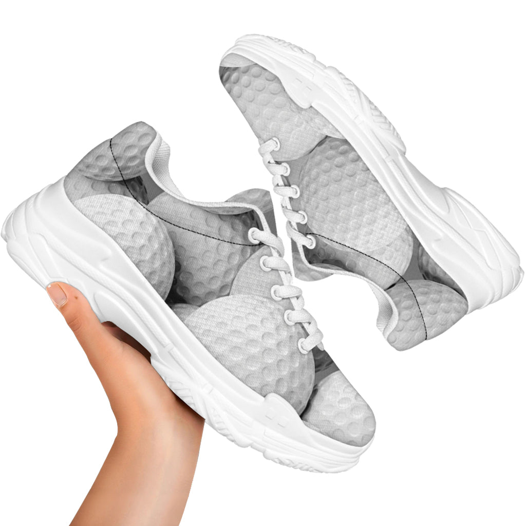 Golf Ball 3D Print White Chunky Shoes