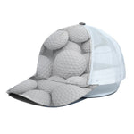 Golf Ball 3D Print White Mesh Trucker Cap