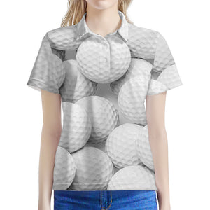 Golf Ball 3D Print Women's Polo Shirt