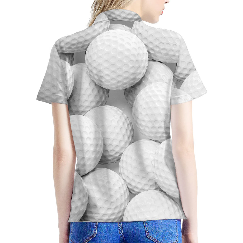 Golf Ball 3D Print Women's Polo Shirt