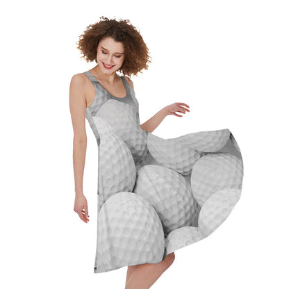 Golf Ball 3D Print Women's Sleeveless Dress