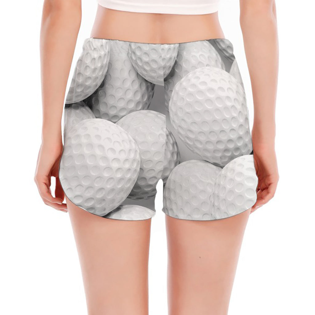 Golf Ball 3D Print Women's Split Running Shorts
