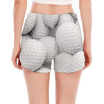 Golf Ball 3D Print Women's Split Running Shorts
