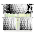 Golf Ball Breaking Wall Print 3 Piece Kitchen Curtains