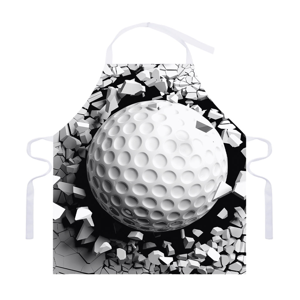Golf Ball Breaking Wall Print Adjustable Apron
