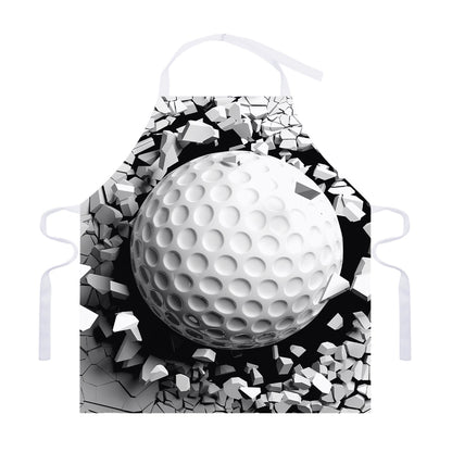 Golf Ball Breaking Wall Print Adjustable Apron