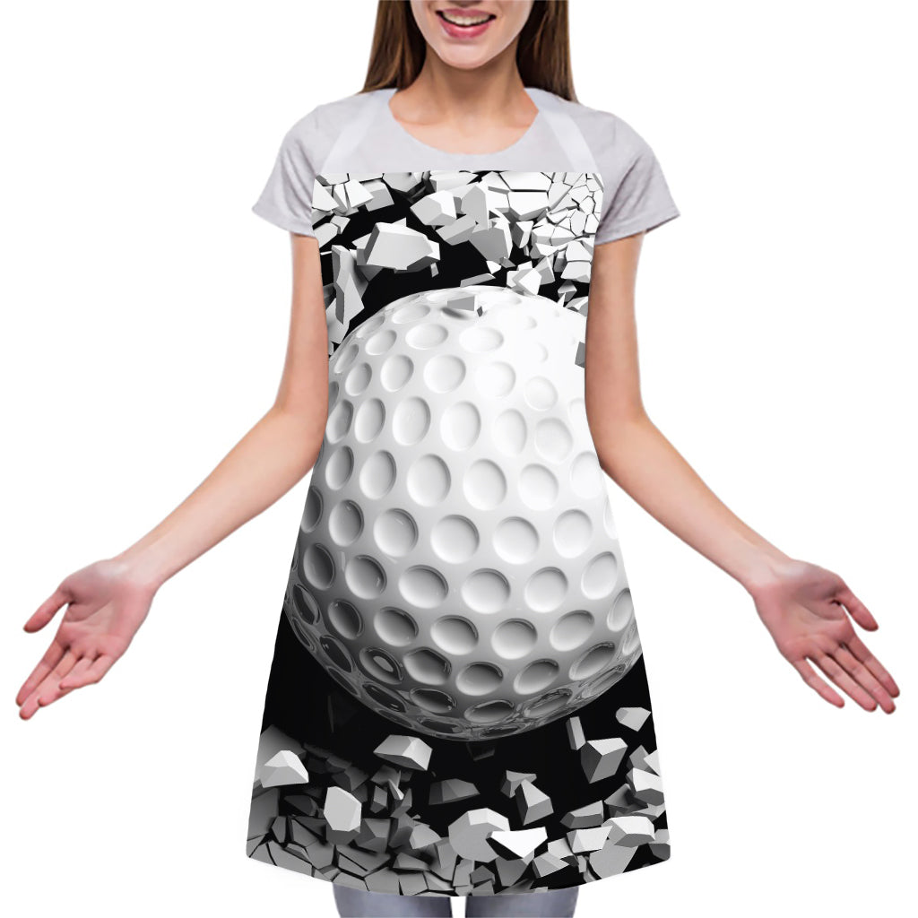 Golf Ball Breaking Wall Print Adjustable Apron