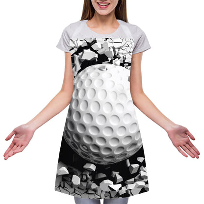 Golf Ball Breaking Wall Print Adjustable Apron
