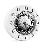Golf Ball Breaking Wall Print Alarm Clock
