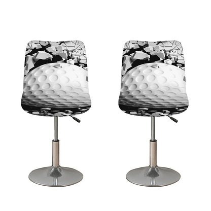 Golf Ball Breaking Wall Print Bar Stool Covers