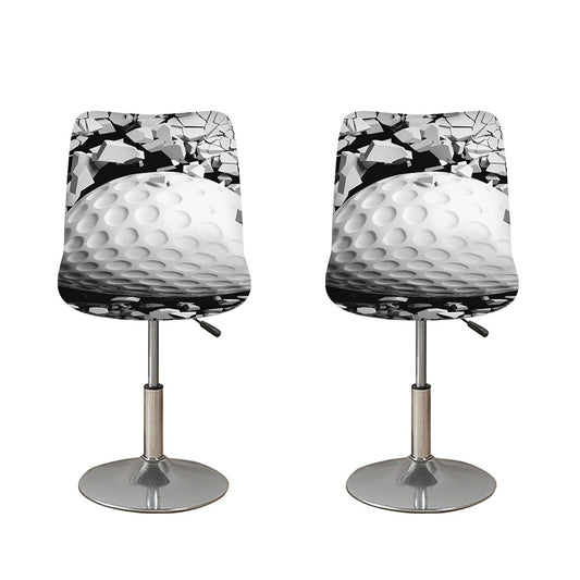 Golf Ball Breaking Wall Print Bar Stool Covers