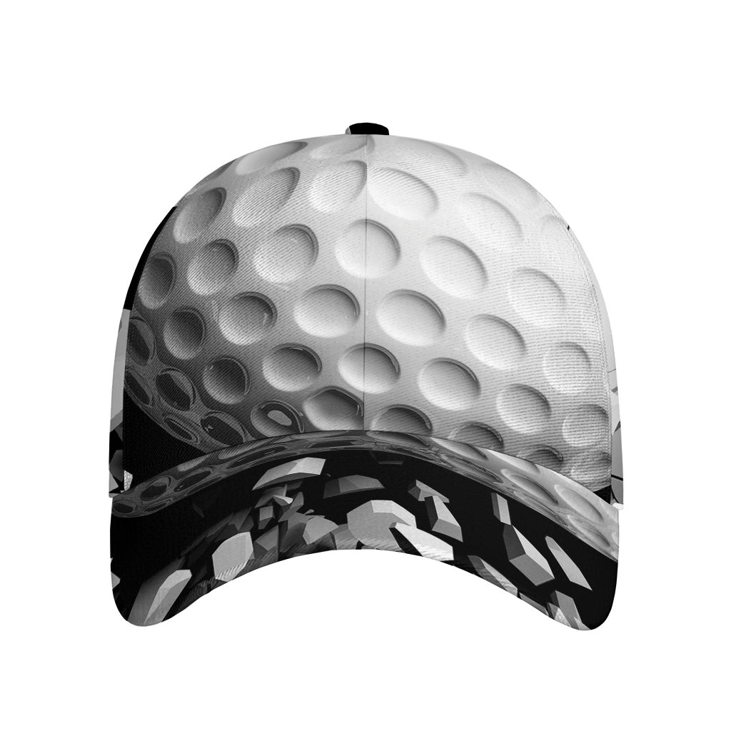 Golf Ball Breaking Wall Print Baseball Cap