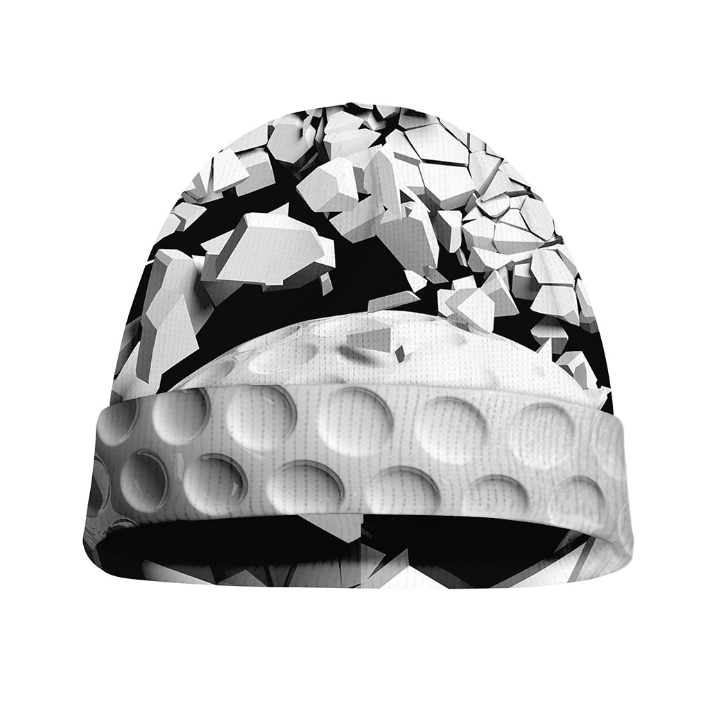 Golf Ball Breaking Wall Print Beanie
